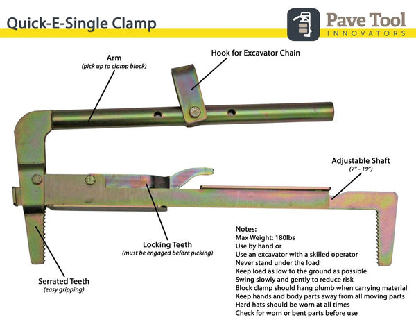 Quick-E BL180 Wall Block Lifter (Quick-E-Single Clamp)