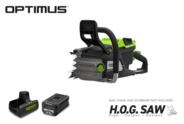 82V OPTIMUS HOGSAW 5.0kw 24" Chainsaw Kit with CORE530 Battery & DP Charger | OCS800-C5DP-24