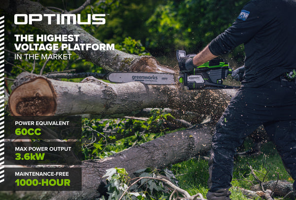 82V OPTIMUS 3.6kw 20" Chainsaw Kit with CORE400 Battery & DP Charger | OCS600-C4DP-20