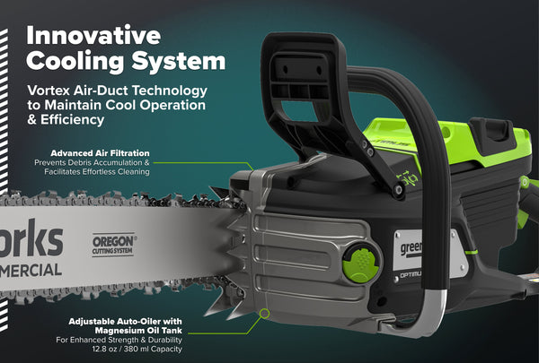 82V OPTIMUS HOGSAW 5.0kw 24" Chainsaw Kit with CORE530 Battery & DP Charger | OCS800-C5DP-24 - Image 6