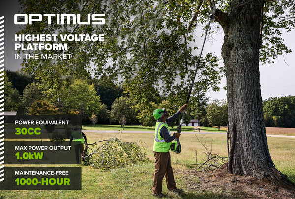 82V OPTIMUS 10" Polesaw with Carbon Fiber Shaft with CORE300 Battery and Charger | OPS300T-C3DP